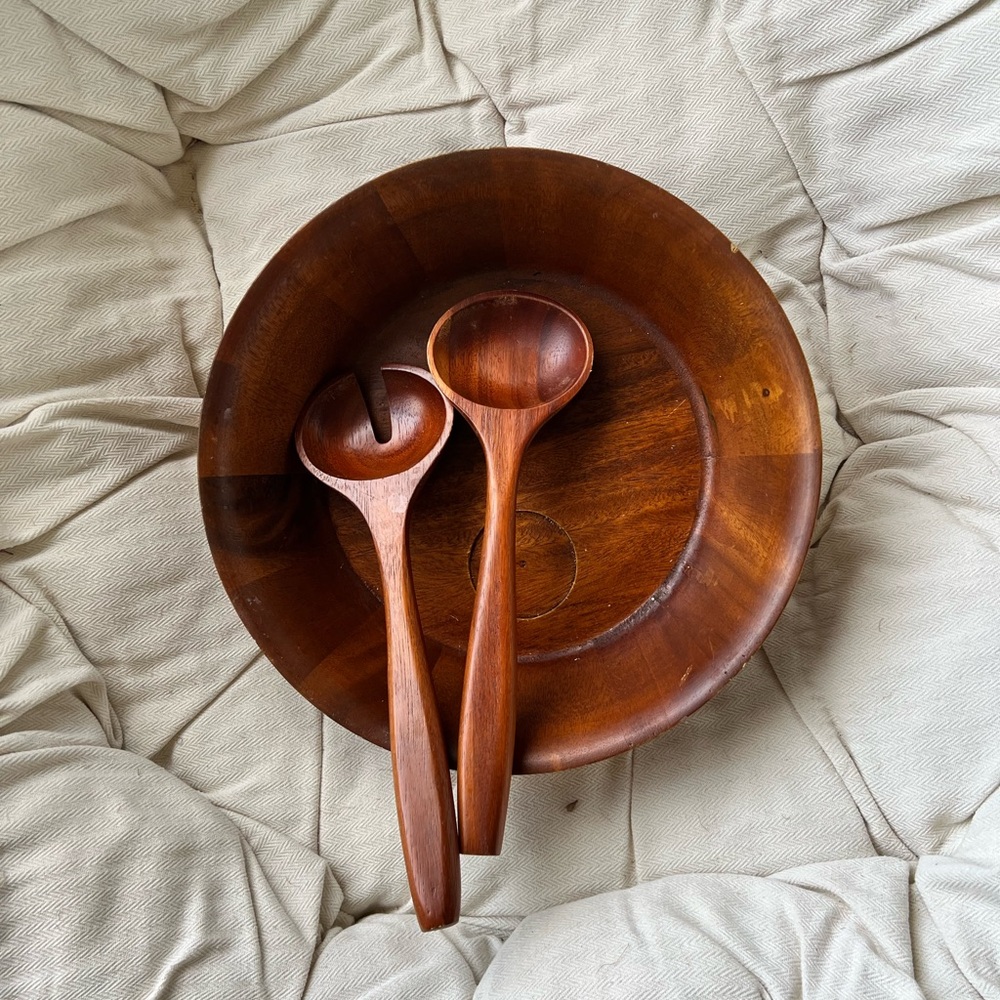 B.Smith 3 Piece Salad Bowl Set With Servers
